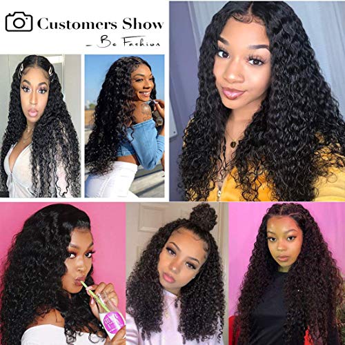 HD Transparente Wave Deep Lace Front Wigs Human Human para mulheres negras 180% Denisty 4x4 Brasileiro Deep Curly Lace Fechamento