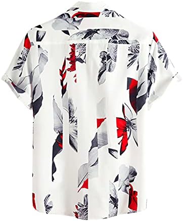 XXBR Mens Summer Summer Hawaiian Shirt Shorve Button Down Down camisetas tropicais Boho