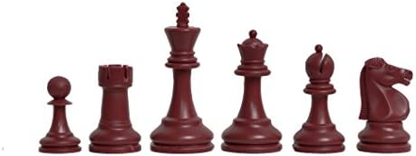 The House of Staunton - O conjunto de xadrez de plástico Reykjavik - apenas peças - 3,75 Rei - vermelho e natural
