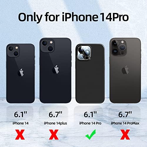 JTWIE [5 em 1 para iPhone 14 Pro Case 6,1 polegadas, com 2 pacote Protetor de tela + 2 protetor de lente da câmera de