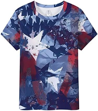 Camiseta para feminina moda 3d mangas curtas túnicas túnices camisas de festa patriótica de senhoras