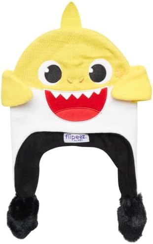 Nickelodeon Flipeez Boys 'Winter Hat - Fleece alinhado em 3D Flip Beanie com abas de ouvido: Baby Tubarão, Patrulha da Paw
