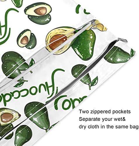 Zzxxb mexico abacate impermeável bolsa molhada fralda reutilizável bolsa molhada com zíper para bolso para viajar bela (