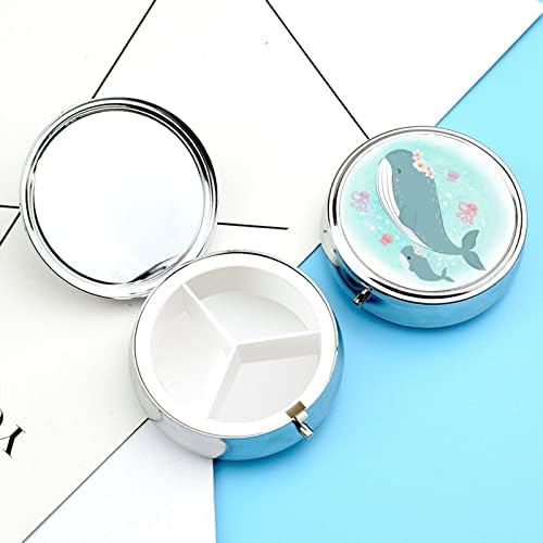 Pocket Pill Case Whale Travel Pill Holder Storage for Medicine Suplemento Óleos de Vitamina Fish 5cm