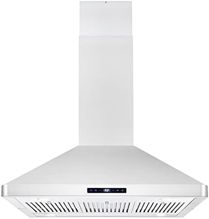 Cosmo Cosmo Cos-63iss90 Island Range Hood com ventilador de 3 velocidades, 36 polegadas, aço inoxidável e melhor