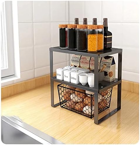 Lukeo Kitchen Spice rack rack de várias camadas temperando prateleira de armazenamento de mesa de decoração de casa armário de