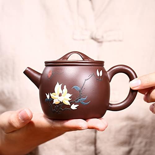 Wionc Purmillion Orchid Hantile Pot Zisha Tule de chá de maconha artesanal Kung-Fu Teaware Purple Clay Drinkware para Puer Green