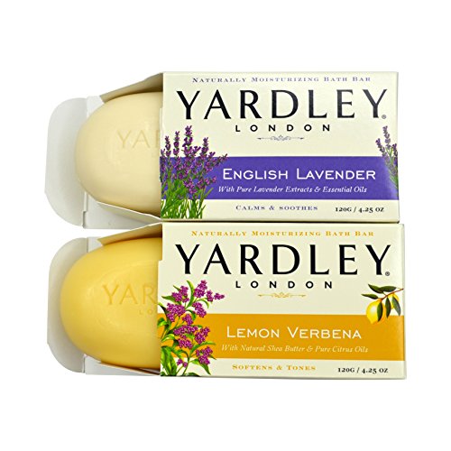 Pacote de barra de banho Yardley Inglês lavanda e limão verbena 4oz cada