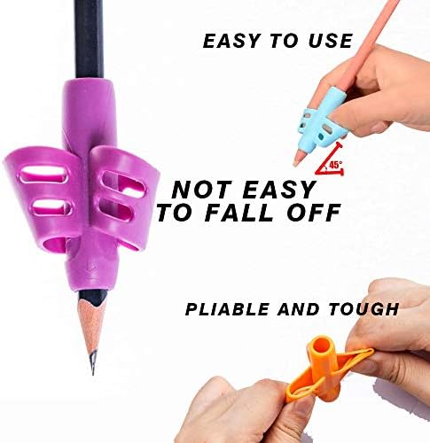 Grads de lápis - 10 pacote Huoliking Freps for Kids Landrogetes, porta -lápis de silicone, ferramenta de correção de postura para crianças