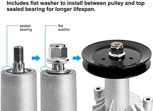 Substituição 130794 eixo 153535 Polia compatível com cortador de cortador de cortador de craftman - conjunto do eixo com polia