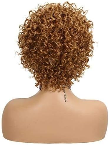 Xzgden curto afro kinky curly humano peruca para mulheres negras cabelos humanos Remy Human Hair Machine fez