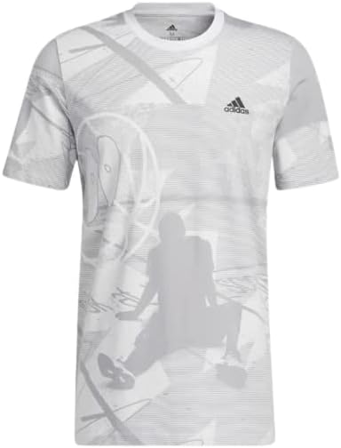 A adidas masculina inflamam toda a camiseta impressa de tamanho grande