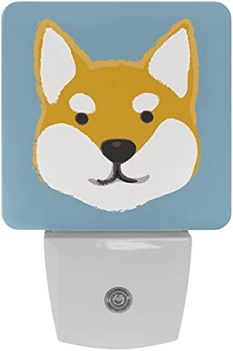 Cachorro corgi galês Luz de fundo led noturno, luz noturna para crianças para quarto plug na lâmpada noturna de parede