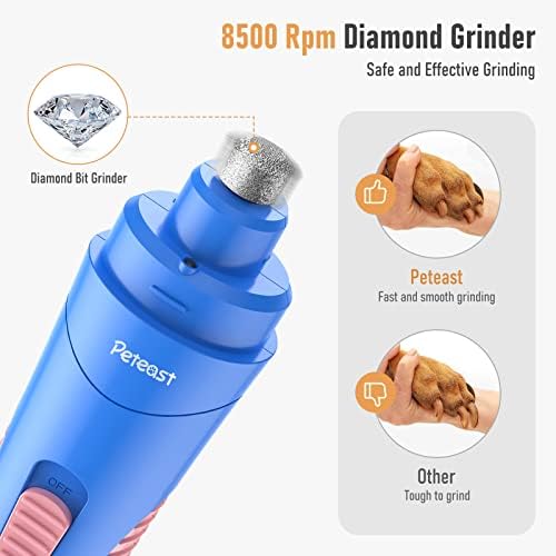 Peteast Electric Dog Brender Professional, iluminação LED do tipo C W atualizada, Helfação tranquila e suave da pata, poderoso