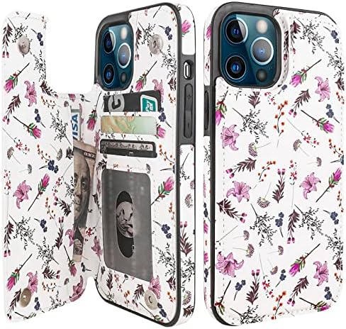 Haopinsh para iPhone 12 Pro Max Wallet Case com porta -cartas, pequenos flip -back flip de couro pu do capa de cartas de