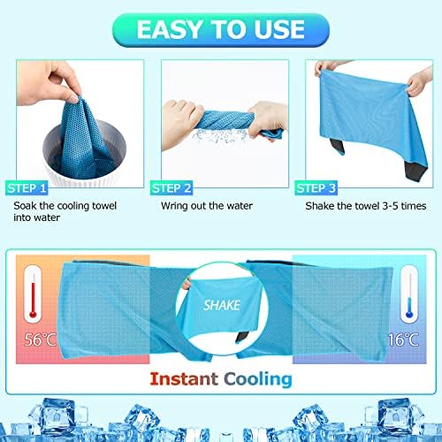 Menoly 10 embalagens toalhas de resfriamento, toalhas de suor refrigerando o pescoço e o rosto, toalha de microfibra toalha