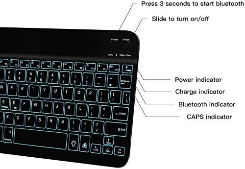 Teclado de onda de caixa compatível com o teclado Apple iPhone 12 Pro Max - Slimkeys Bluetooth - com luz de fundo, teclado portátil