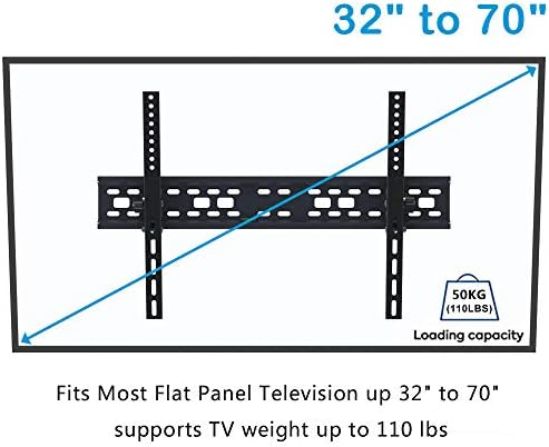 Prateleira de parede de TV de aço inoxidável para parede para a maioria das TVs curvas planas de 32 a 70 polegadas, parede