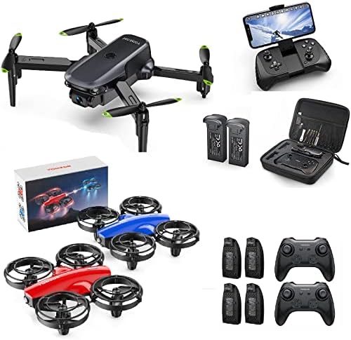 Tomzon D15 Mini Camera Drone + A24 Mini Drone Pack Red e Blue