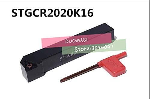 FINCOS STGCR2020K16 TOLHADOR DE TOLUÇÃO 20 * 20 * 125mm CNC Turning Turning Turner, 91 graus Ferramentas de torneamento externo,