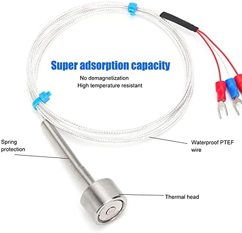 FTVogue PT100 Sensor de temperatura magnética Sensor de termopar o termistor de adsorção à prova d'água - 60 a +150 ℃ [3M], sensor