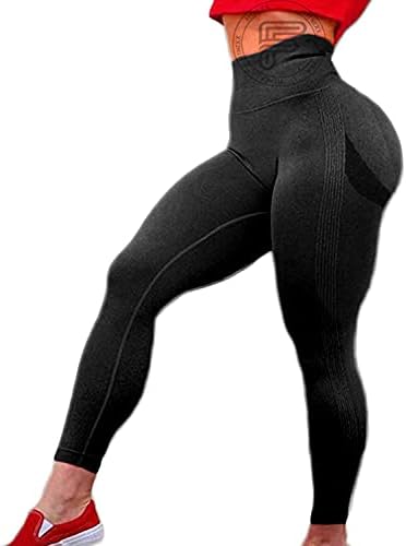 FitNexx Women Feminleless High Caist Tummy Control Workout Scrunch Yoga Leggings Smile Butt Butt Pants