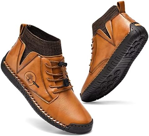 Mistios de couro McEmachi Menção Moda Casual Slip em Penny Beck Driving Sapatos Loafer Tornozelo Chukka Botas para homens