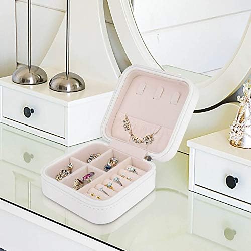 Pequena caixa de armazenamento do organizador de jóias de jóias para anéis Brincos, presentes para mulher namorada bestie,