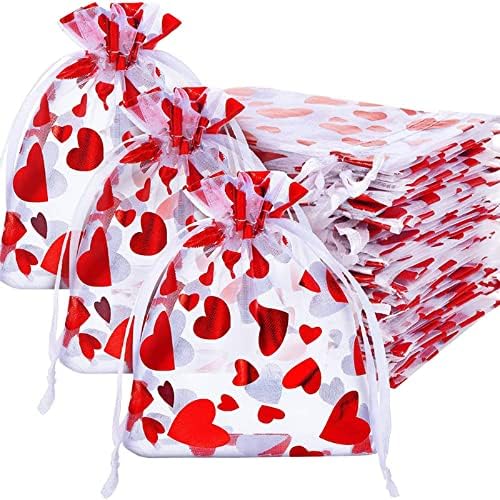Dolkoic 50pcs Valentine Love Candy Gift Gift Gift Presente de casamento Pacote de embalagem bolsa de tração para o dia dos namorados
