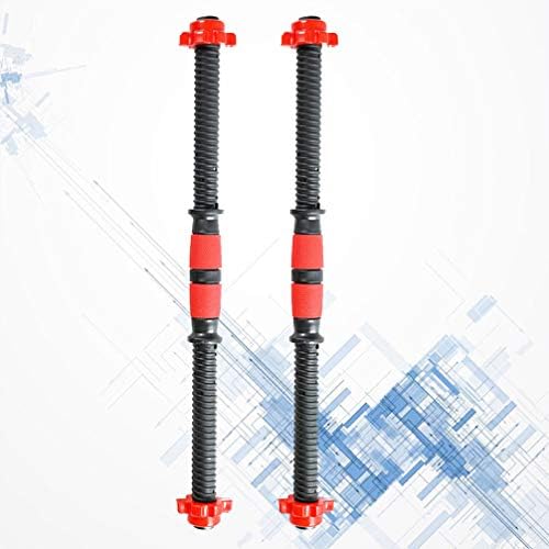 Besportble 2pcs Dumbbell lida com o aço inoxidável Dumbbell barras de cola spinlock com nozes para levantamento de peso de fitness