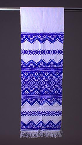 Rushnichok 200x30cm ucraniano rushnyk mão bordada cetim stith toalha azul eslavo decoração de casamento