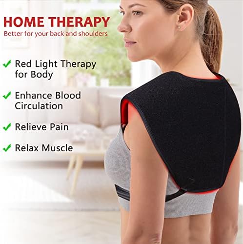 Haiyue Red Light Therapy para alívio da dor no pescoço nas costas do ombro, 660 nm de 850 nm de terapia vermelha e quase infravermelha