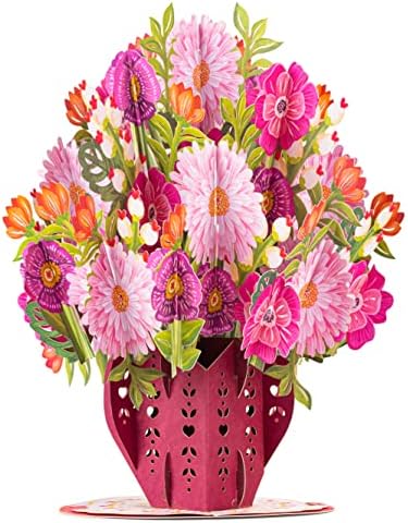 Paper Love Love You Pop up Flower Bouquet, enormepop com flores destacáveis, presente para o dia das mães, aniversário,