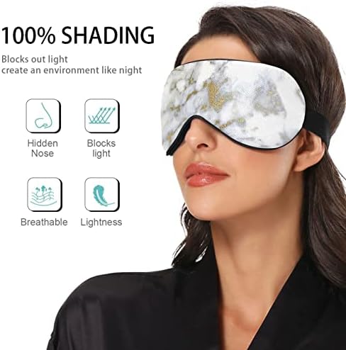 Máscara de olho do sono unissex Hipster-White-Gold-Marble Night Sleeping Mask