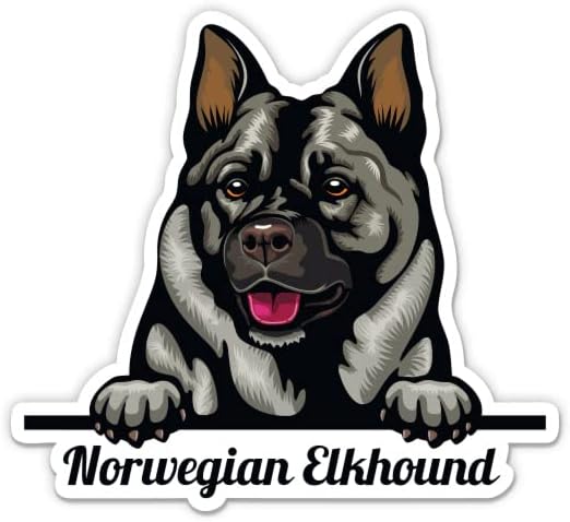 Adesivo de cachorro de elkhound norueguês - adesivo de laptop de 5 - vinil à prova d'água para carro, telefone, garrafa