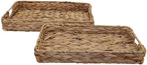 Bandeja de tecelagem de grama, caixas de armazenamento de grama para frutas ou chá, artes e ofícios.