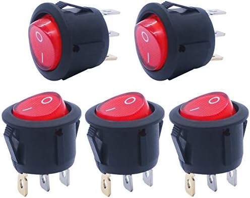 MXUTEUK Snap-in AC110/120V Rocker Rocker Rocker Ruding Illumined Toggle Power Switch+ 12V Rocker Rocker Rocker