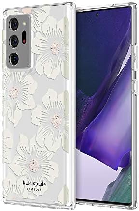 Kate Spade New York Protective Hardshell Caso para Samsung Note 20 Ultra & Samsung Note 20 Ultra 5G - Hollyhock Floral Clear/Cream