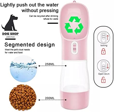 Uxzdx Pet Dog Water Bottle Bottador tigela portátil de água portátil garrafa de animais de estimação ao ar livre tigela de cão tigela