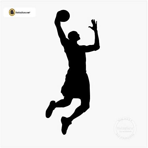 Thevinylguru - decalque de parede de basquete - silhueta de arte de vinil bola de bola para decoração