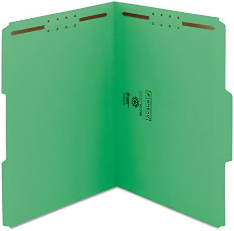 Smead 12142 Batedshed/Cutless Pasta Top Tab 2 Fixadores de 3/4 de polegada Exp. Carta verde 50/caixa