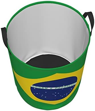 Organizador de brinquedos circulares de lavanderia de bandeira do Brasil
