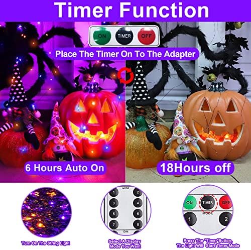 Turnmeon [3 pacote e 8 modos de flash] luzes de barbante de Halloween, total de 300 LED / 99 pés de luz de fada com timer Luzes