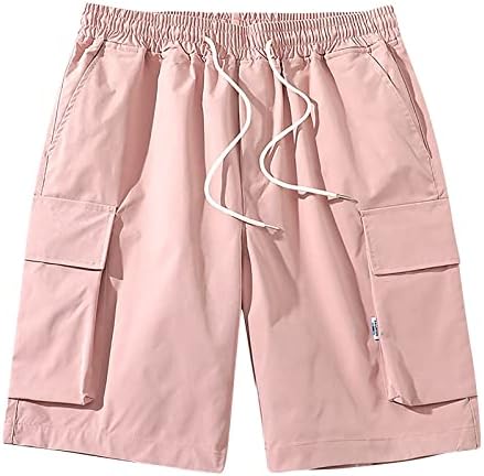 Shorts masculinos de rtrde shorts de verão solto solto casual multi-bolso de cordão shorts de corrida homens