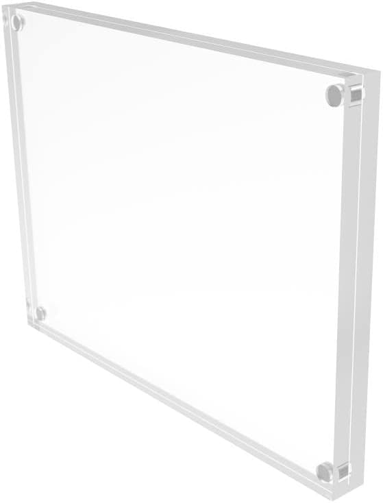 FixtUledIsPlays® 5 x 7 ou 7 x 5 moldura magnética para a caixa de mesa de dupla face - acrílica clara 19185