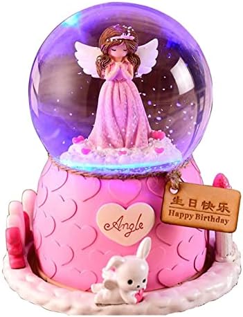 Globos de neve para meninas CRISTAL Ball Girlating Box Led Night Light Music Box Snowflake Dancing Ballet Princess Child