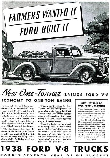 1938 Ford V -8 Trucks - ímã de publicidade promocional