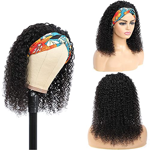 Helosh Wig Wig Human Human Helfy Curly Head Band Wigs para Mulheres Negras Cabelo Humano 150% Densidade