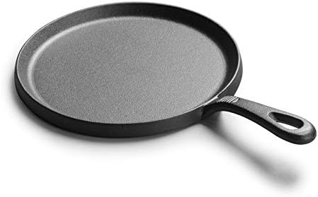 Gydcg 25cm espessado grades de ferro fundido Crepe Pan omelete panqueca grades home home não-beling panela redonda churrasqueira alça