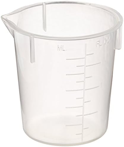 Maryland Plastics L-1220 Beaker descartável de polipropileno, graduado, 50 ml